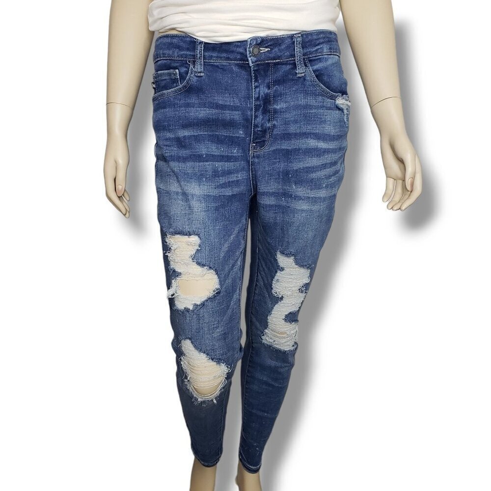 Judy Blue Skinny Fit Jeans Womens 30 Distressed‎ Mid Rise